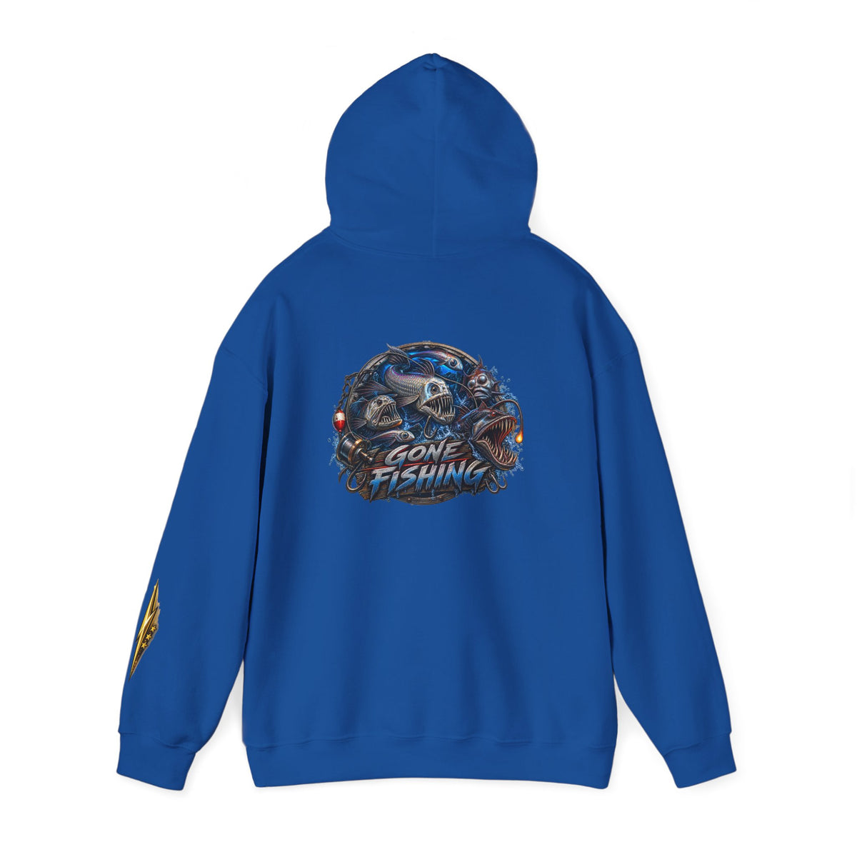 Fishing Skull Hoodie — "Gone Fishing" Graphic Pullover for Anglers