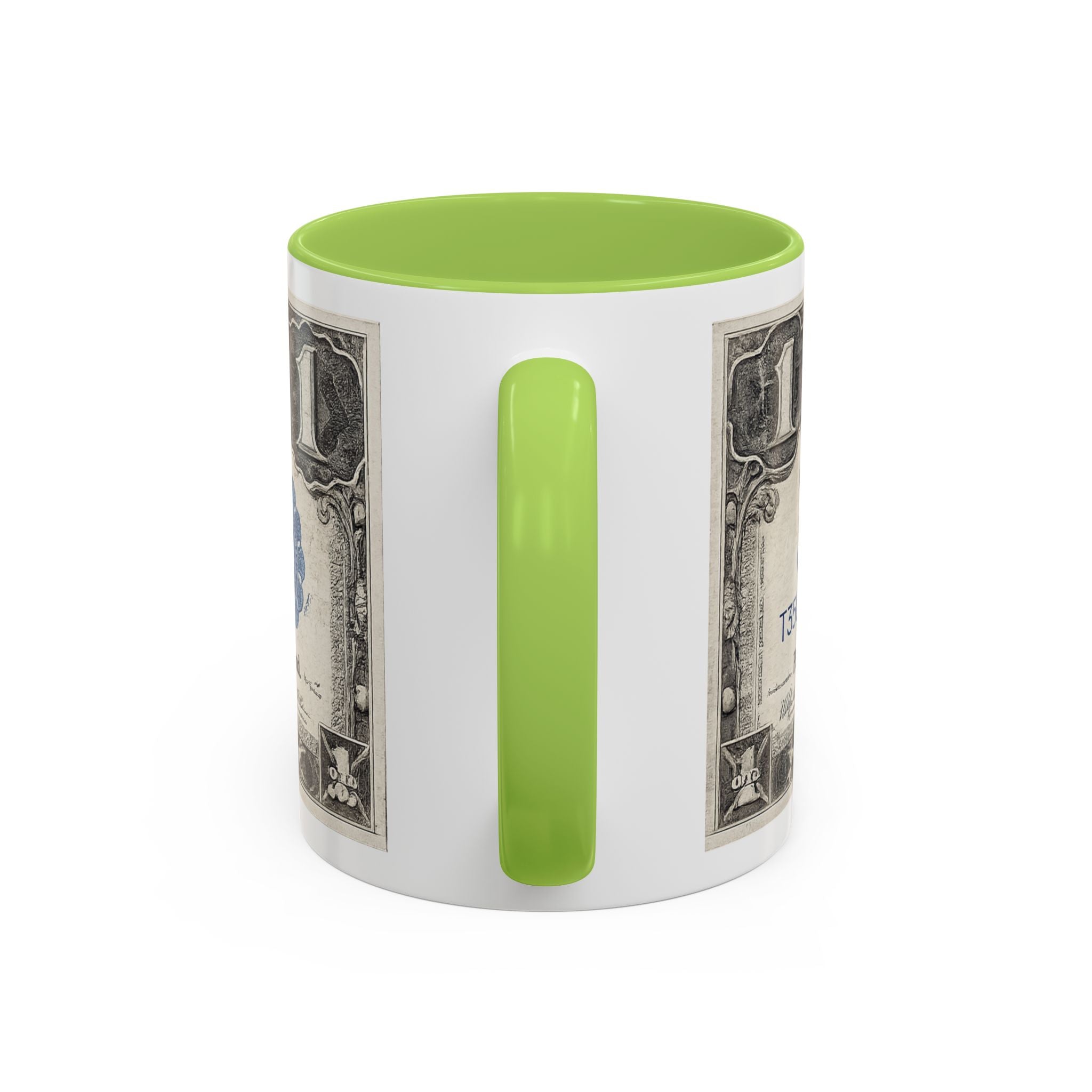 Dollar Bill Accent Coffee Mug — Vintage US Currency Design (11/15oz)