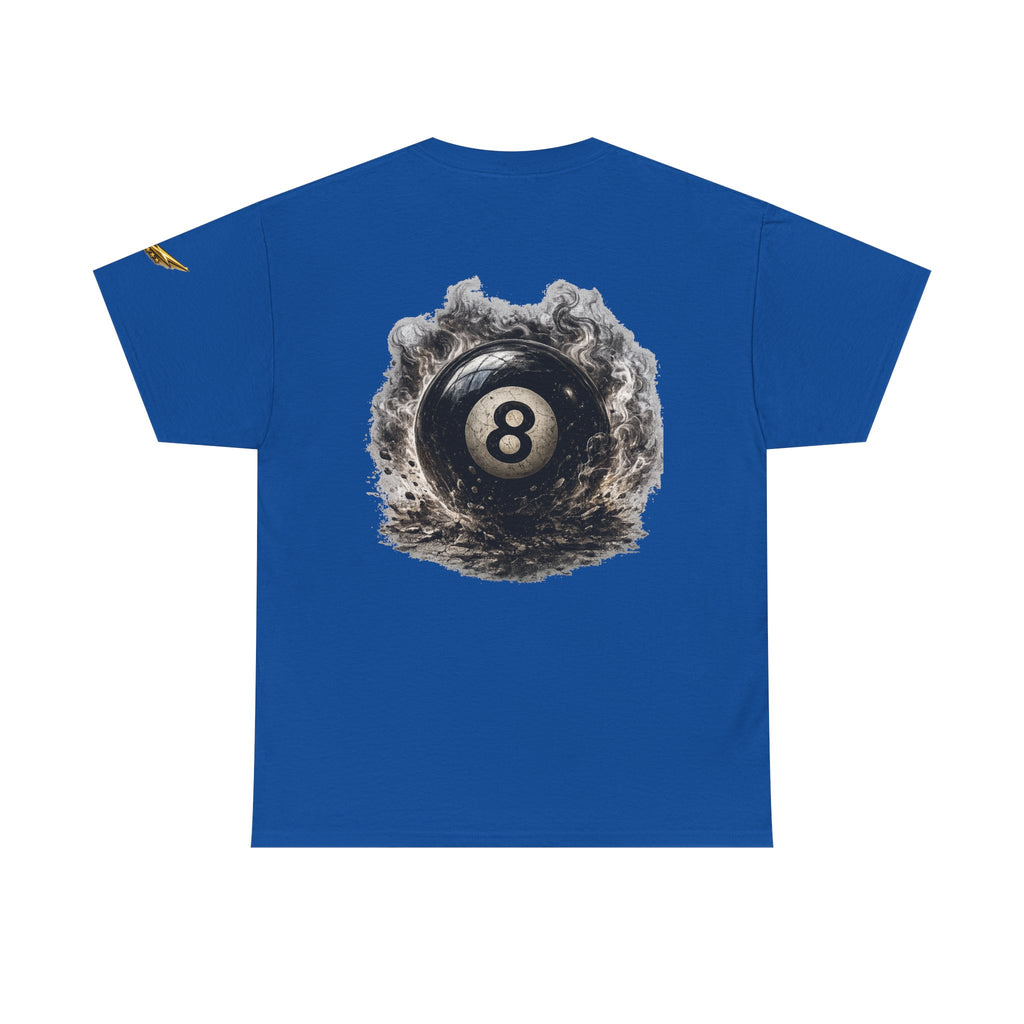 8-Ball Graphic Tee — Smoky Pool Ball Back Print T-Shirt