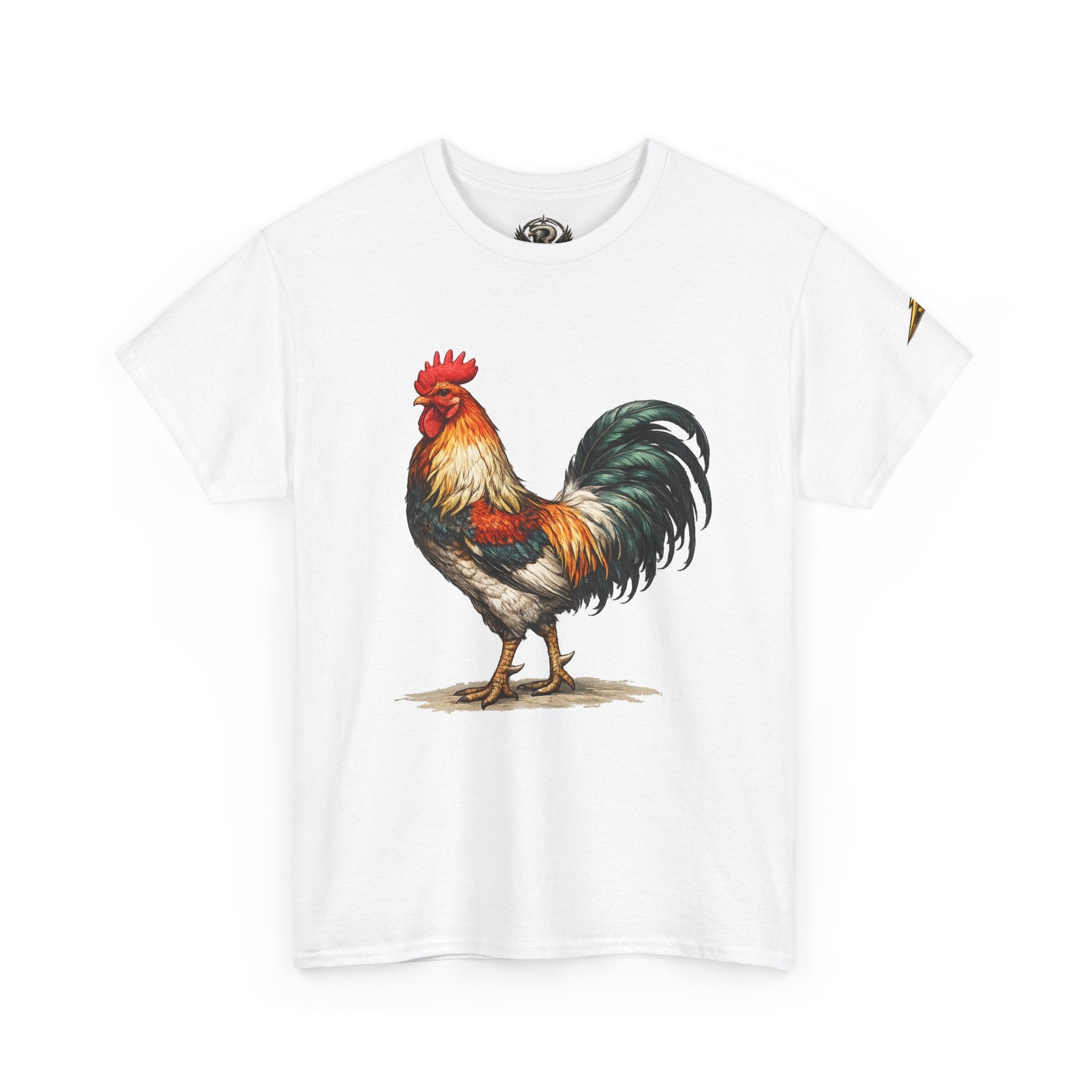 Rooster Illustration T‑Shirt — Vintage Farmyard Rooster Graphic Tee