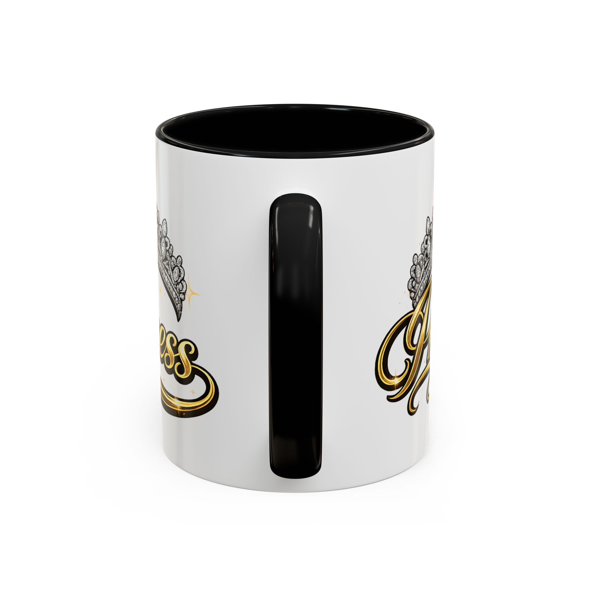 Princess Crown Accent Coffee Mug — Gold Script 11/15oz