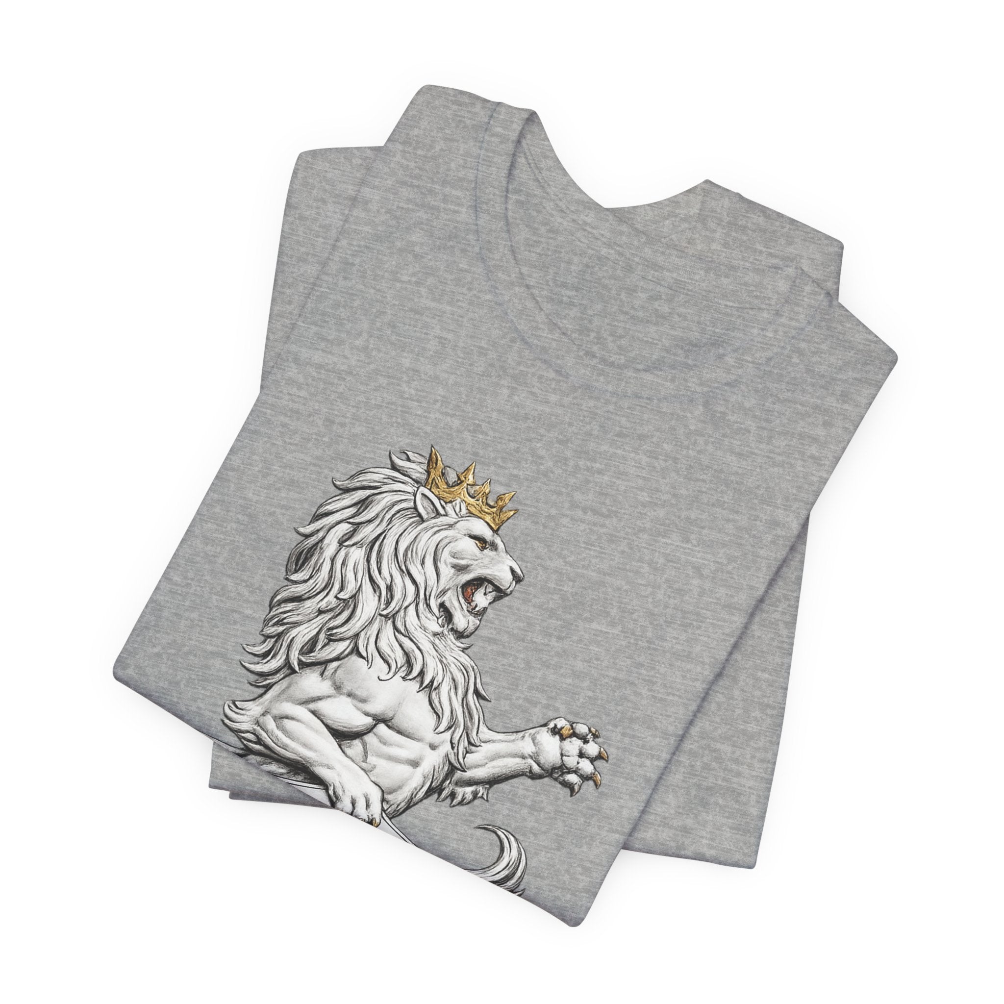 Lion Crest T-Shirt — Regal Sun Shield Graphic Tee