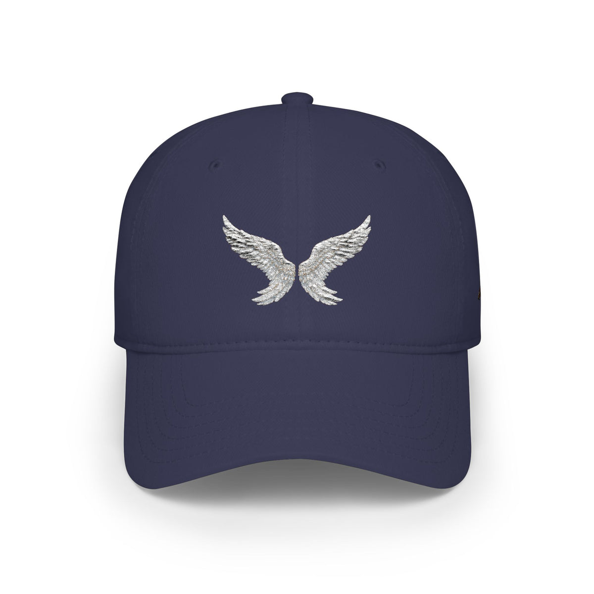 Silver Angel Wings Embroidery — Low Profile Baseball Cap