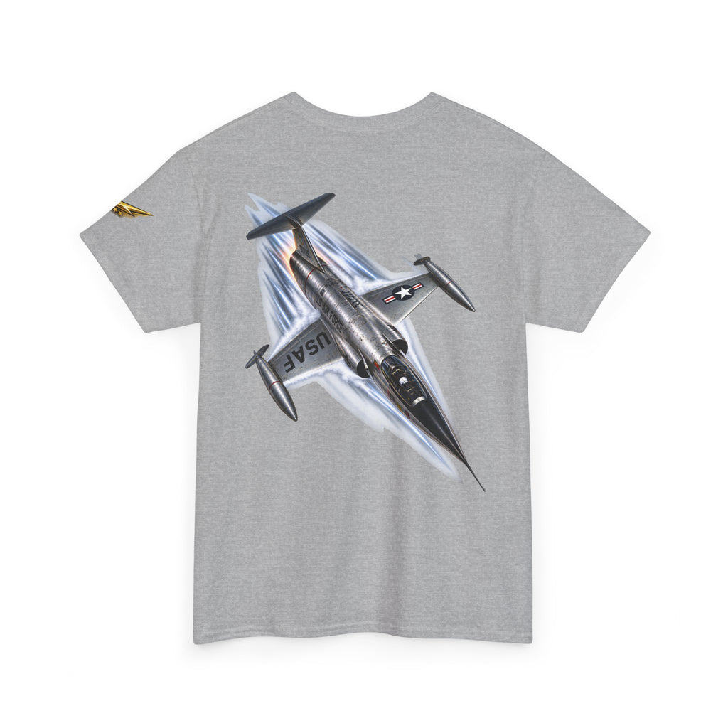 Aviation Fighter Jet T-Shirt — Vintage USAF Flag Graphic Tee