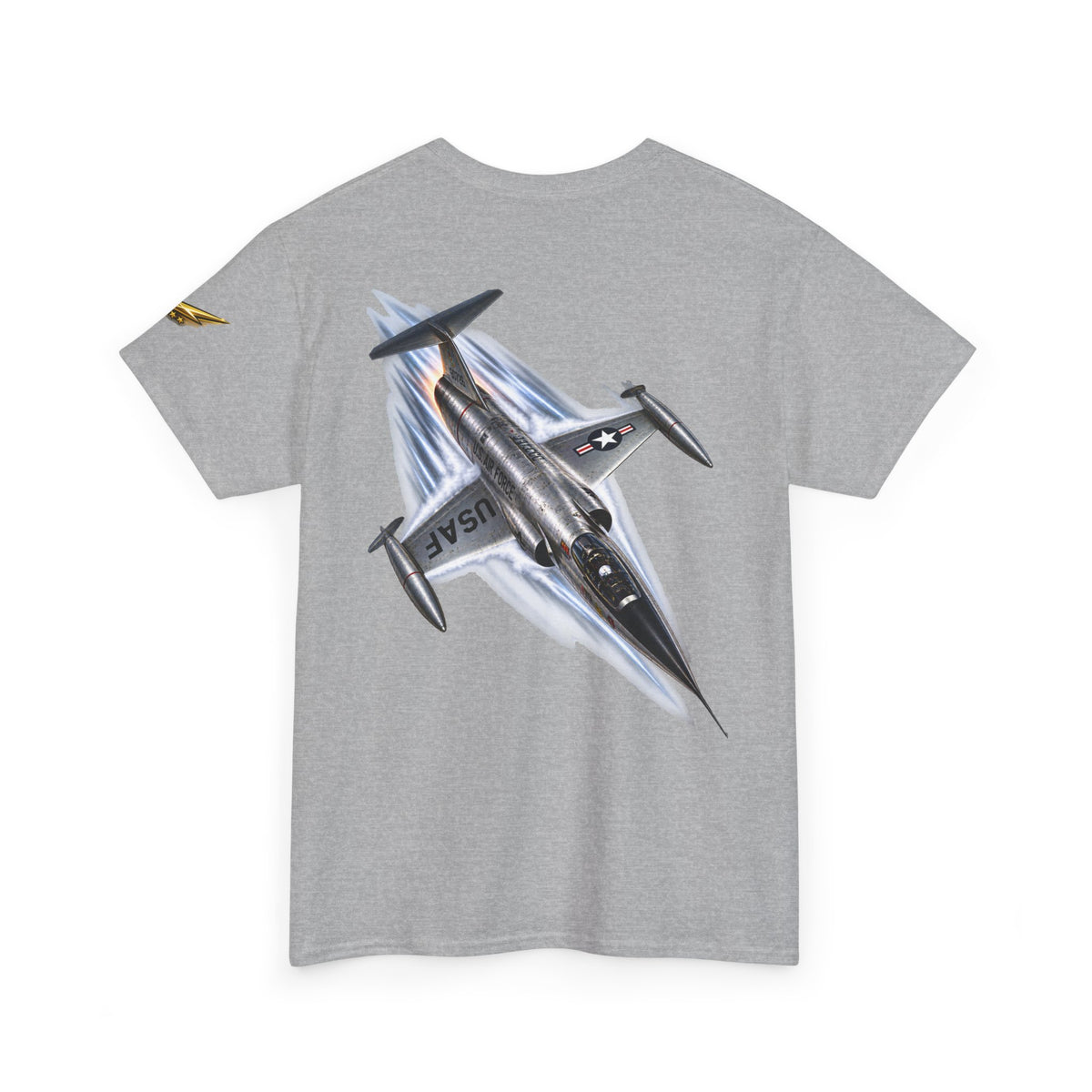 Aviation Fighter Jet T-Shirt — Vintage USAF Flag Graphic Tee