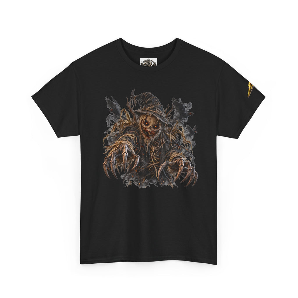 Scarecrow Reaper Graphic Tee — Spooky Halloween Horror Shirt