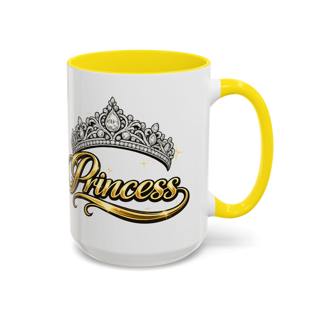 Princess Crown Accent Coffee Mug — Gold Script 11/15oz