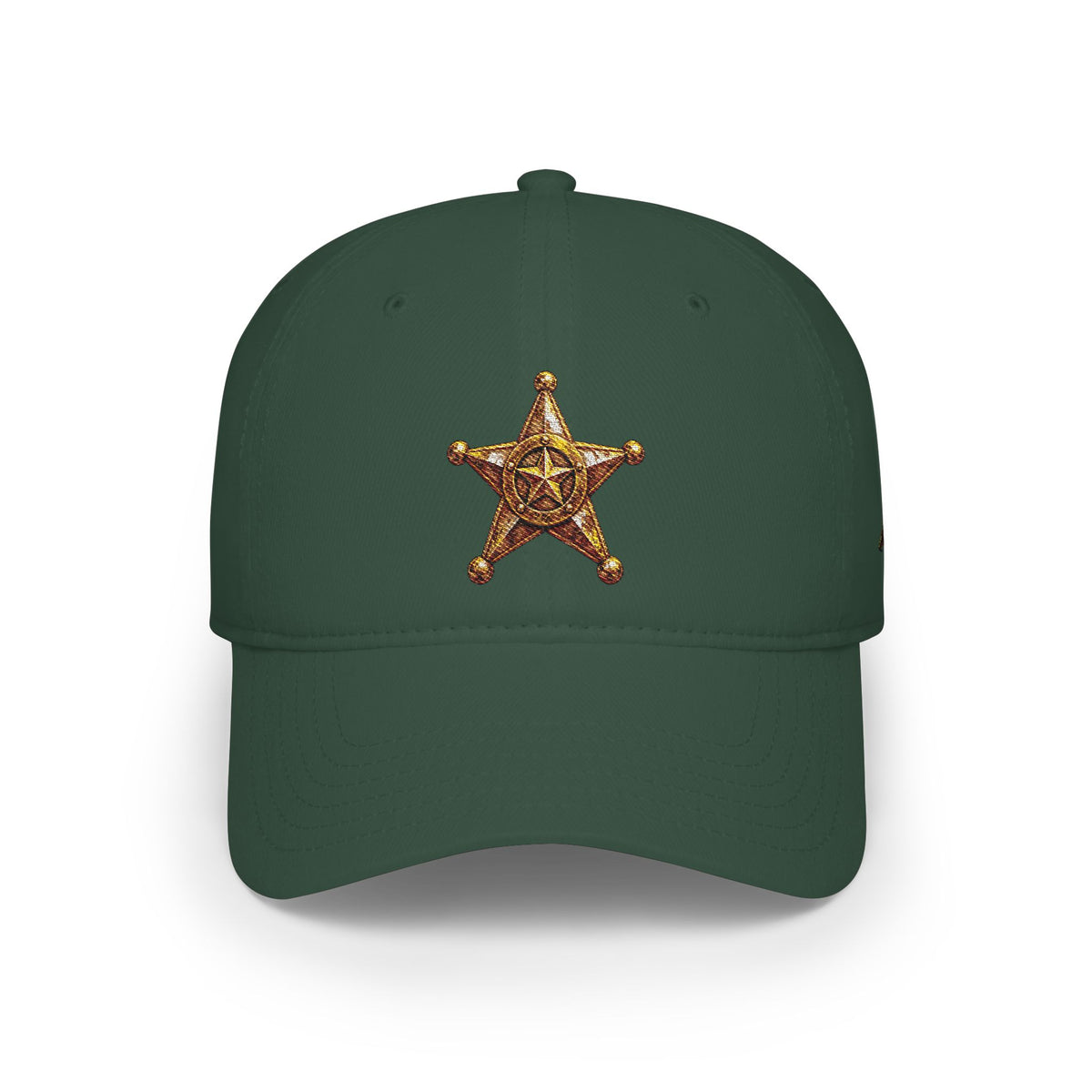 Sheriff Star Cap — Low Profile Baseball Hat with Gold Badge Embroidery