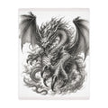 Dragon Claw Velveteen Blanket – Black Ink Fantasy Microfiber Throw