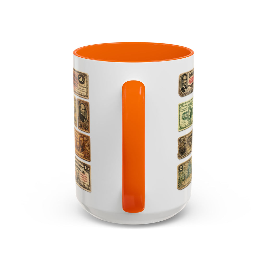 Vintage US Fractional Currency Coffee Mug – Retro Banknote Accent Mug (11/15 oz)