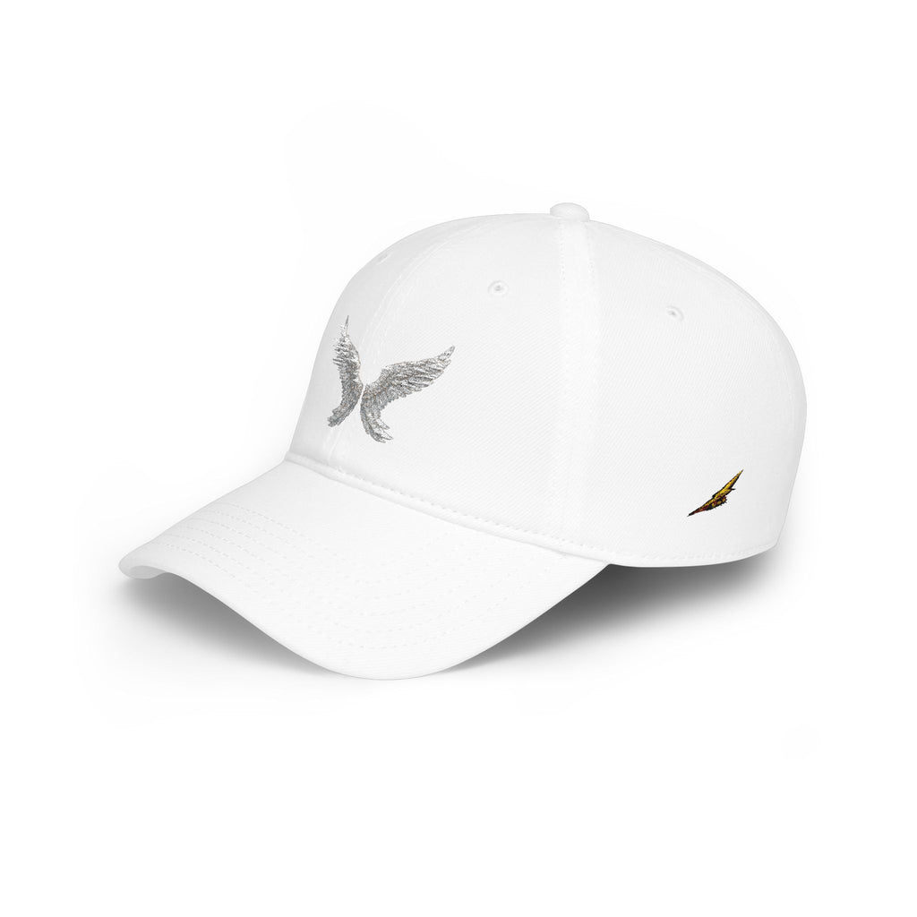 Silver Angel Wings Embroidery — Low Profile Baseball Cap
