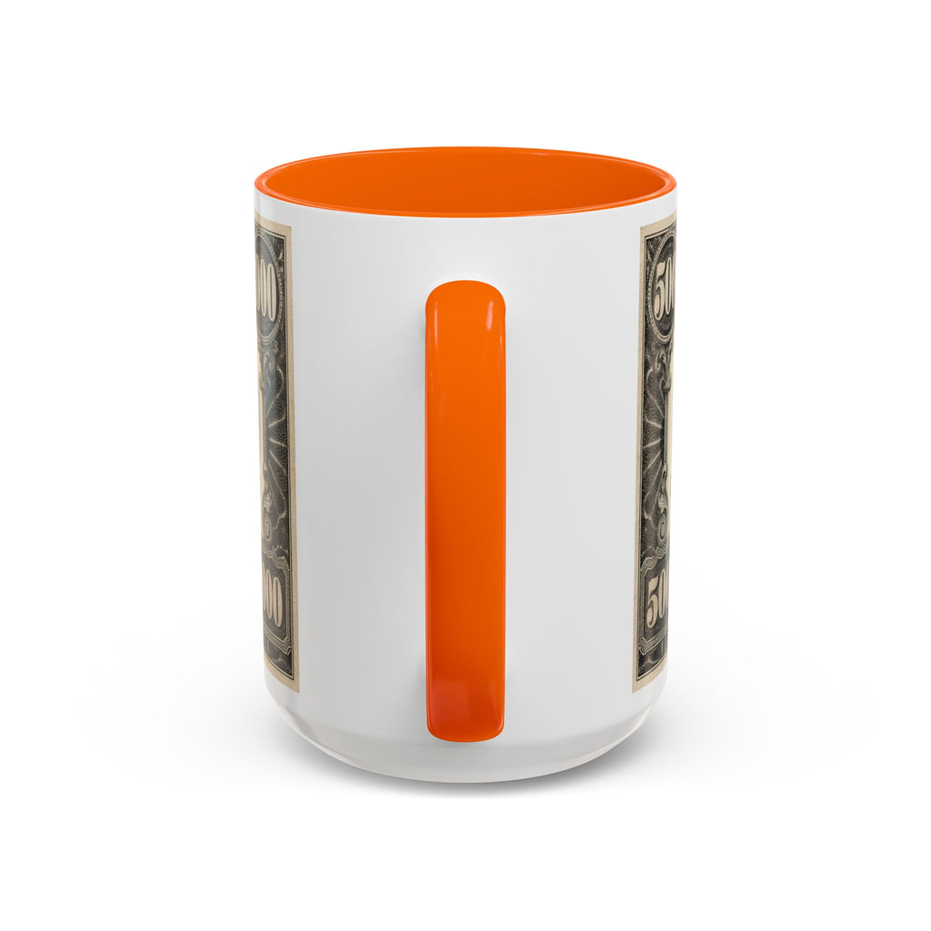 Money Print Coffee Mug — Vintage 1000 & 500 Note Accent Mug