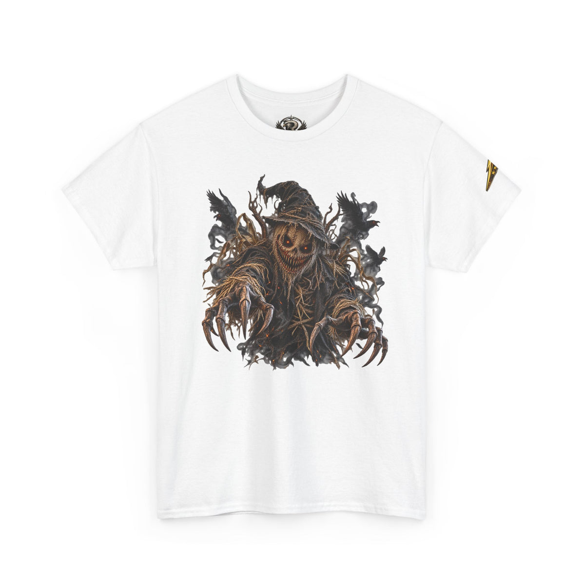 Scarecrow Reaper Graphic Tee — Spooky Halloween Horror Shirt