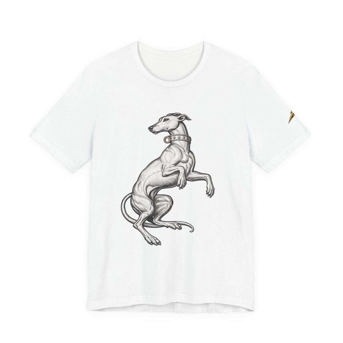 Greyhound Illustration T‑Shirt — Elegant Whippet Dog Art Tee
