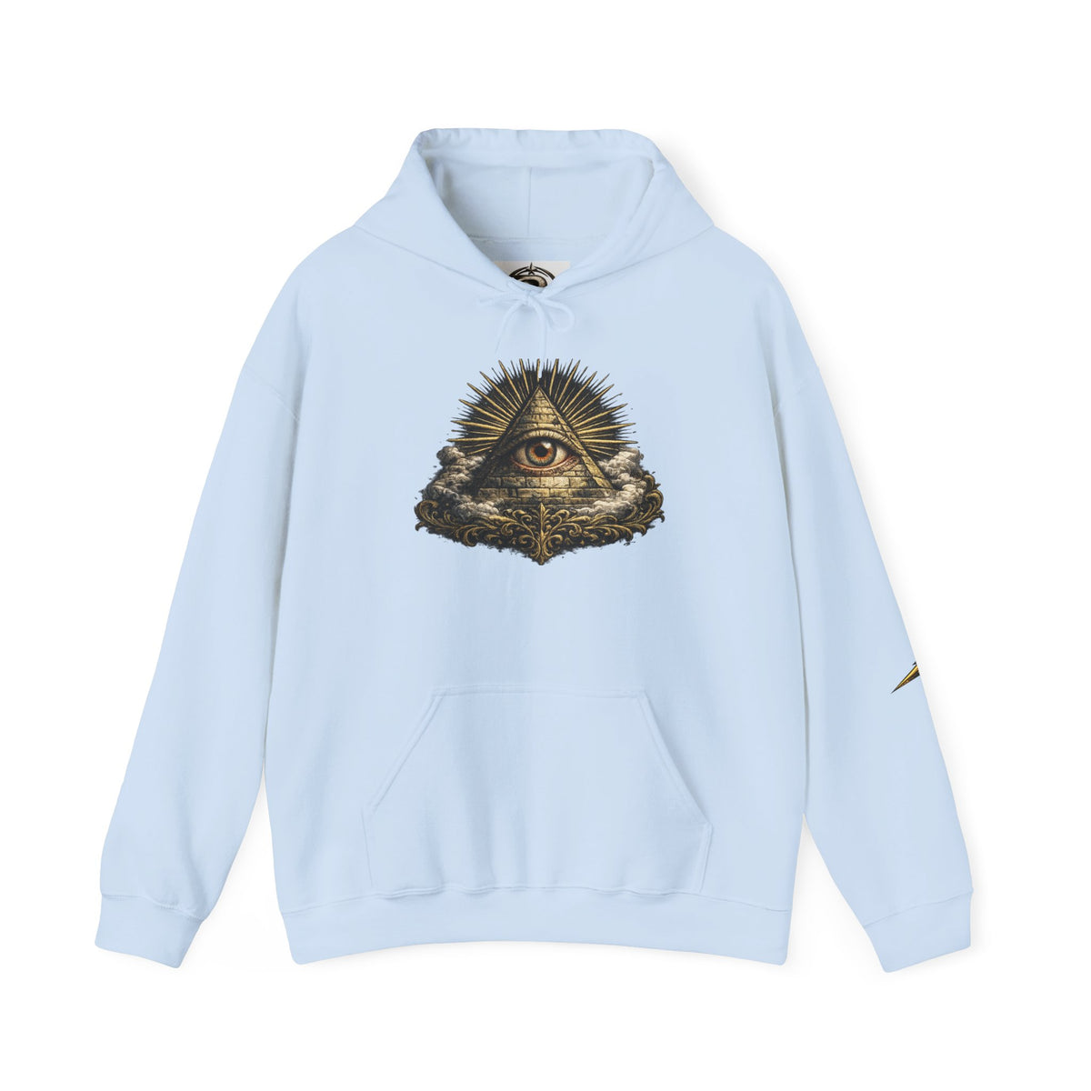 All-Seeing Eye Hoodie — Vintage Pyramid Symbol Graphic Sweatshirt