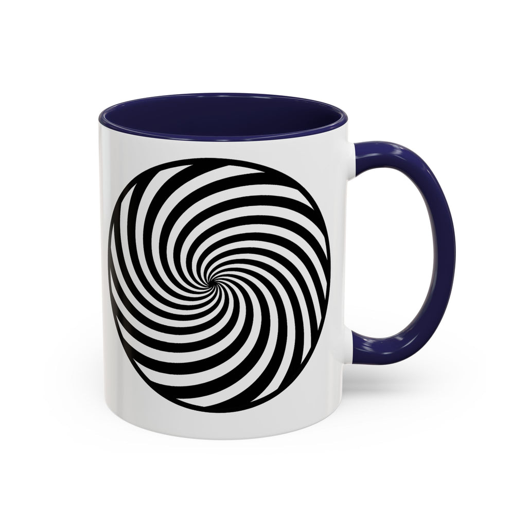 Hypnotic Swirl Accent Mug — Black & White Spiral Coffee Cup (11/15oz)