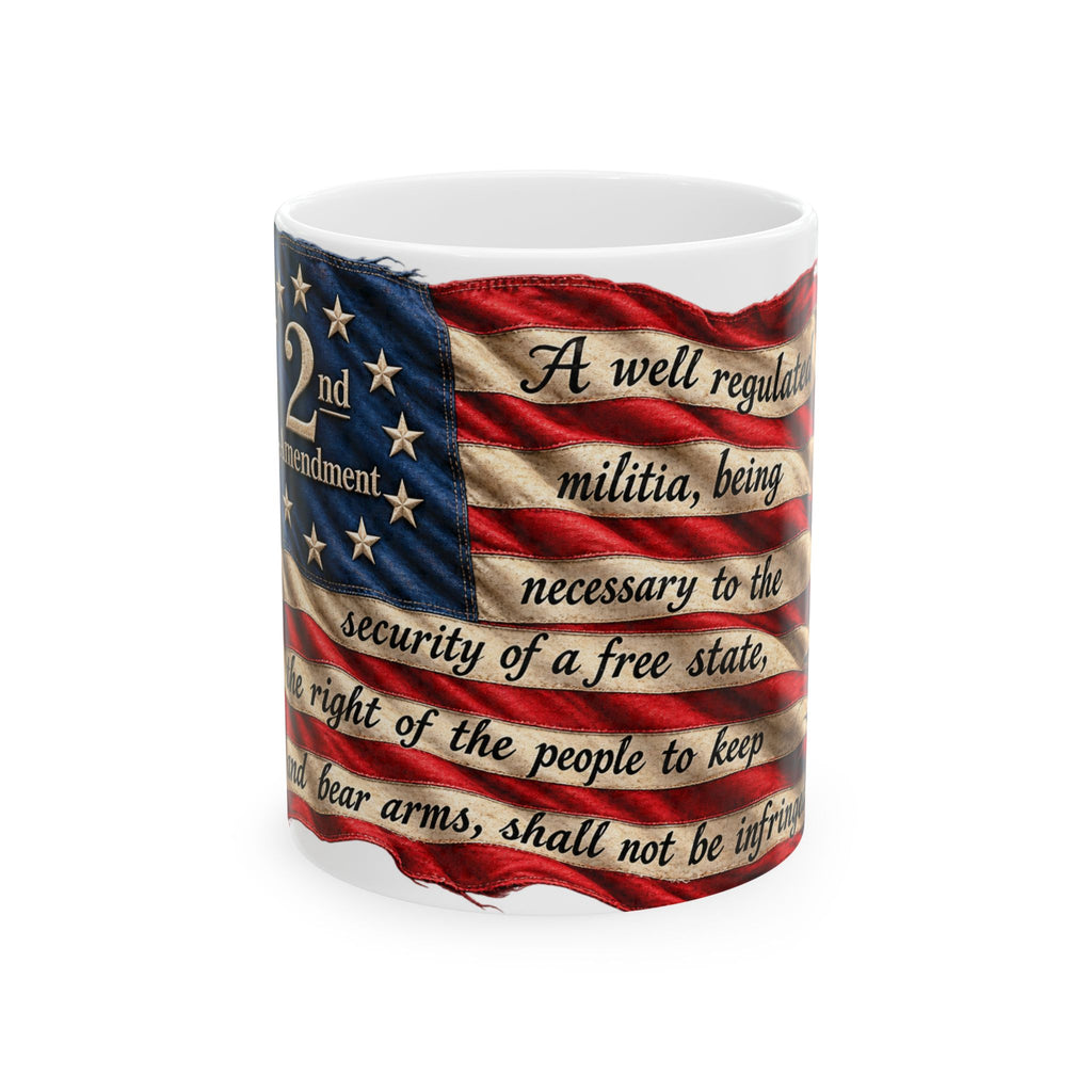 2nd Amendment Flag Ceramic Mug – American Patriot Quote (11oz, 15oz)