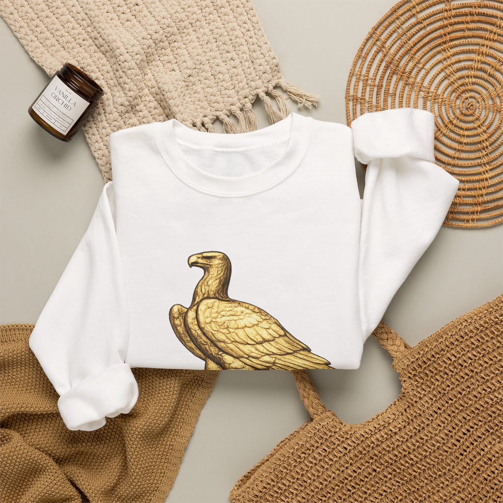 Crewneck Sweatshirt — Gold Eagle 'In God We Trust' Patriotic Pullover