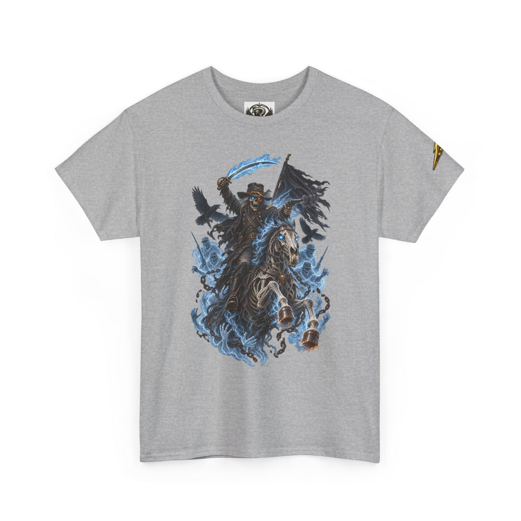 Grim Rider Graphic Tee — Ghostly Horseman Illustration Shirt
