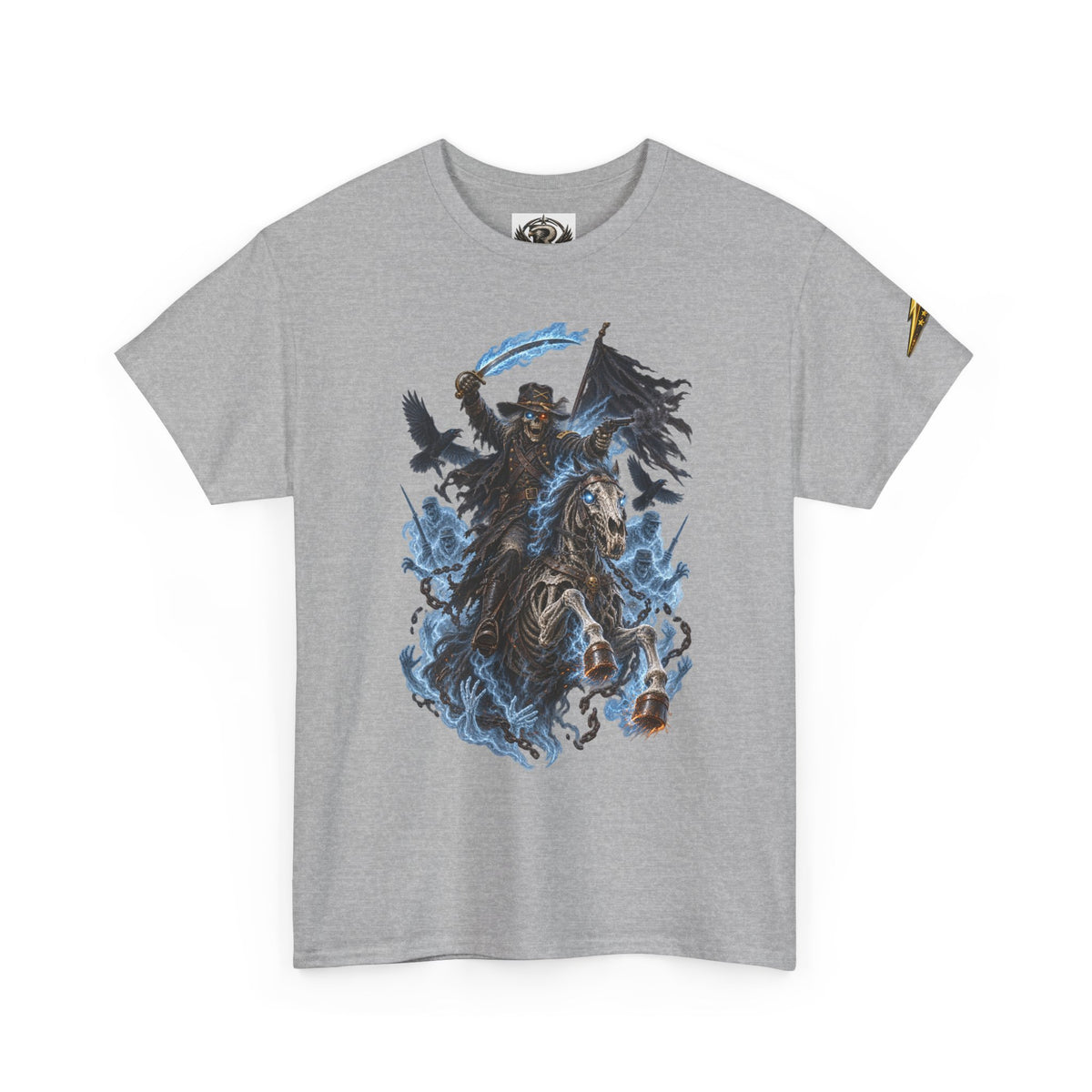 Grim Rider Graphic Tee — Ghostly Horseman Illustration Shirt