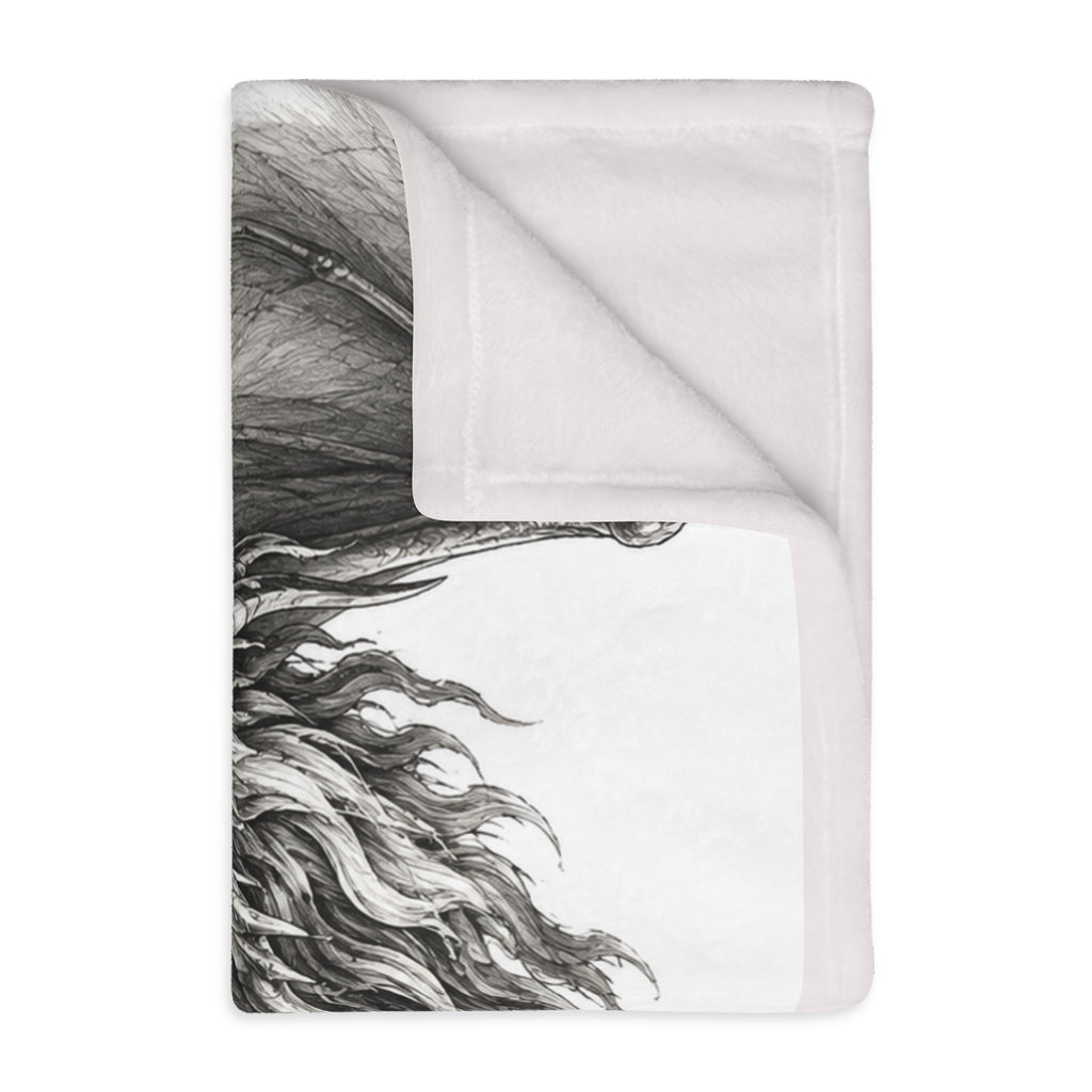 Dragon Claw Velveteen Blanket – Black Ink Fantasy Microfiber Throw