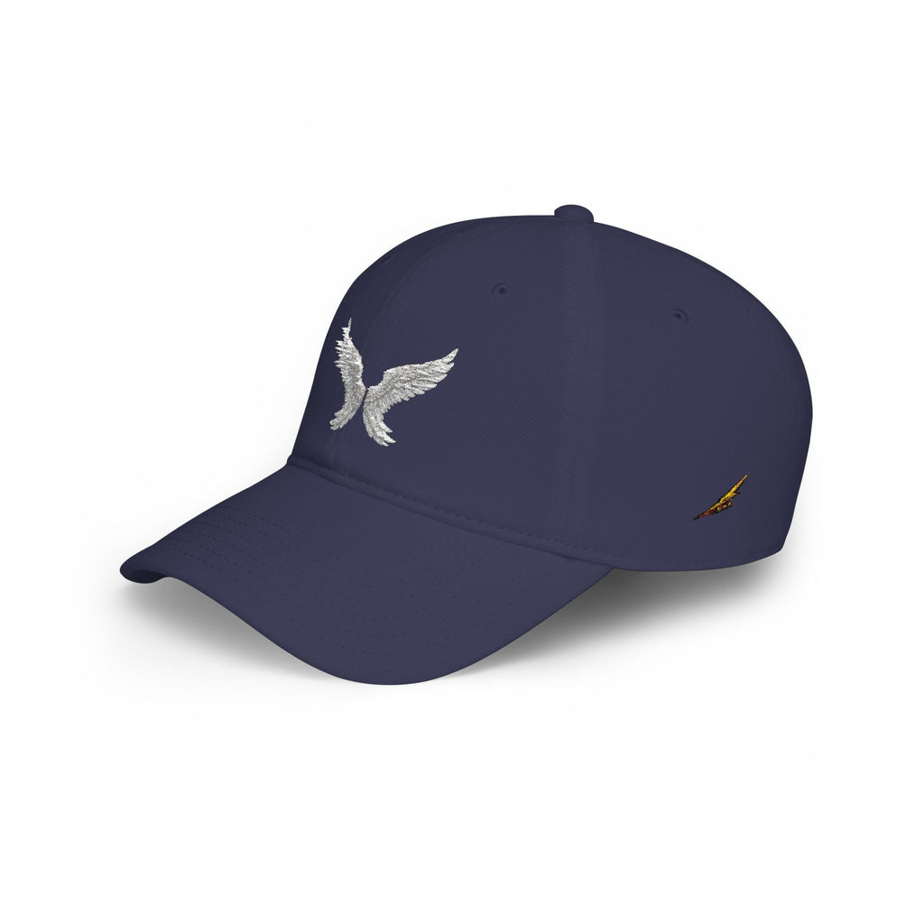 Silver Angel Wings Embroidery — Low Profile Baseball Cap
