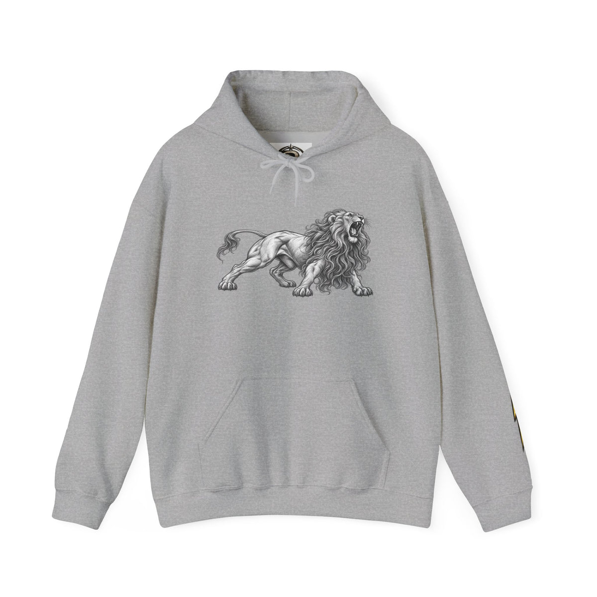 Lion Graphic Hoodie — Vintage Roaring Lion Illustration Sweatshirt