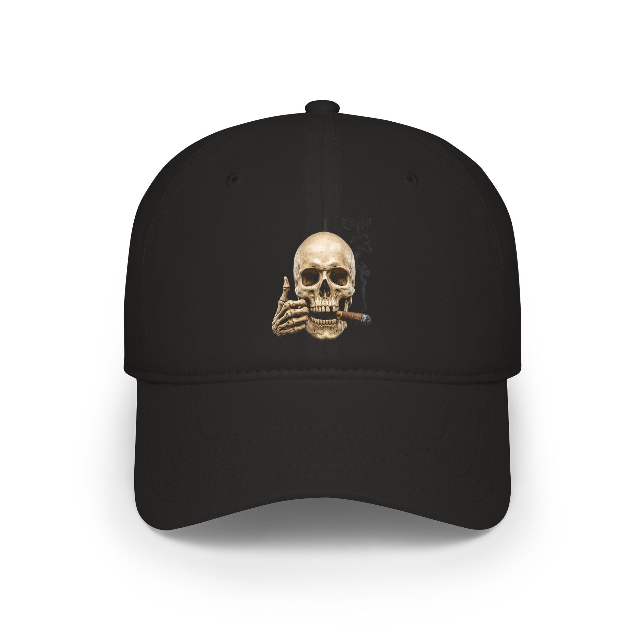 Cigar Smoking Skull, Low Profile Baseball Cap