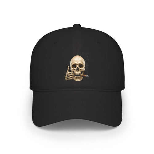 Cigar Smoking Skull, Low Profile Baseball Cap