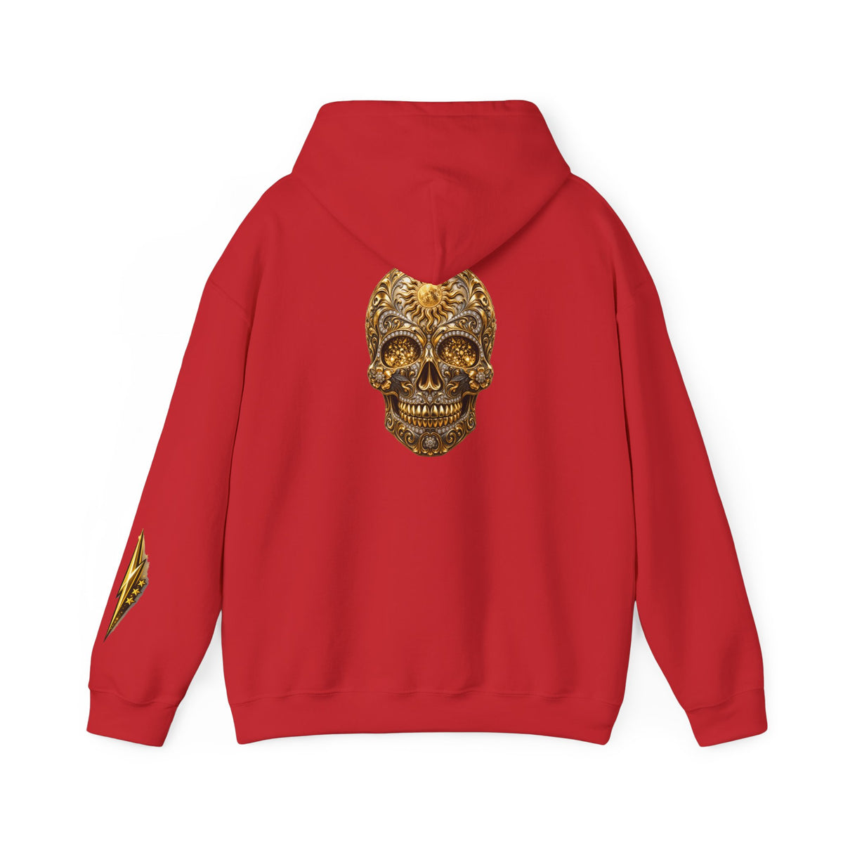 Gold Ornamental Skull Hoodie — Day of the Dead Sugar Skull Pullover