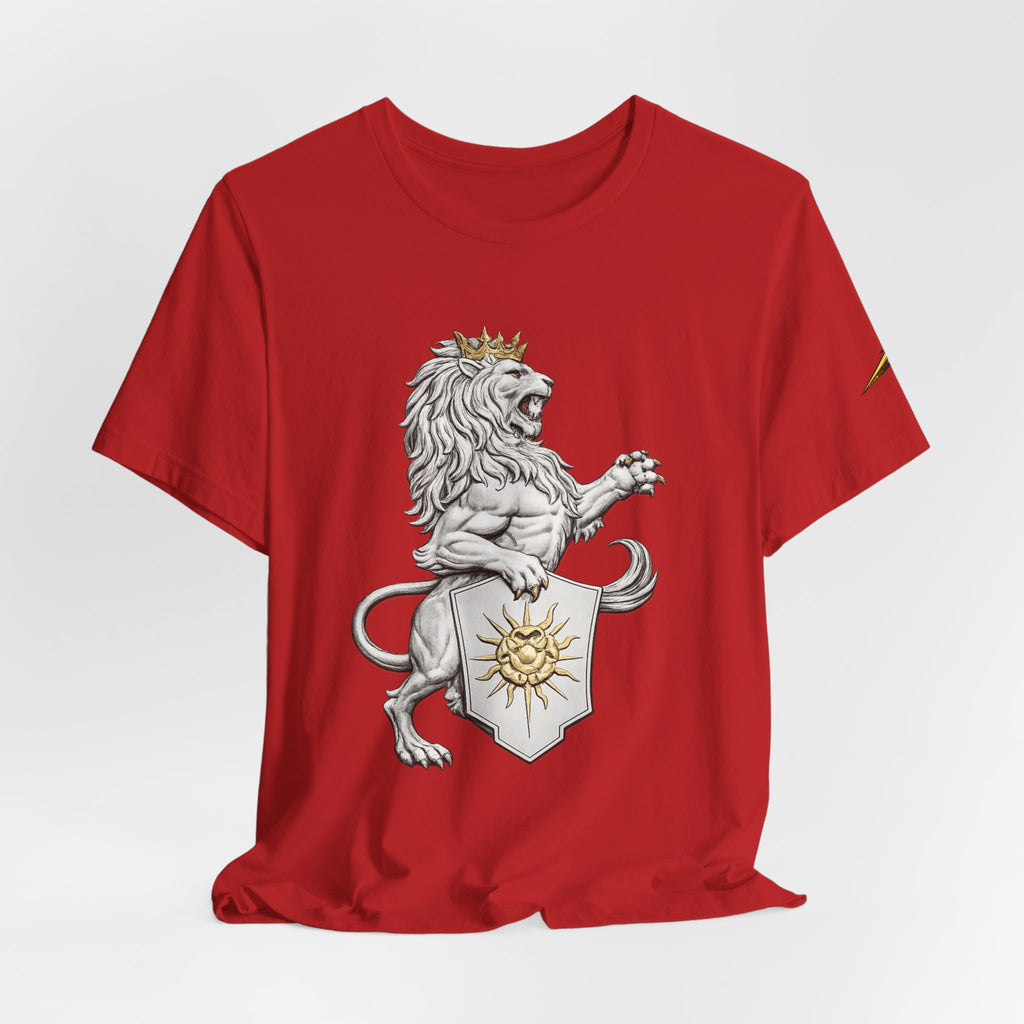 Lion Crest T-Shirt — Regal Sun Shield Graphic Tee
