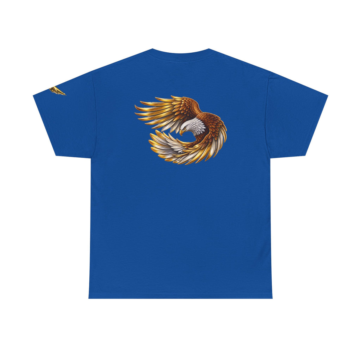 Eagle Wings Graphic Tee — Golden Flying Eagle Back Print