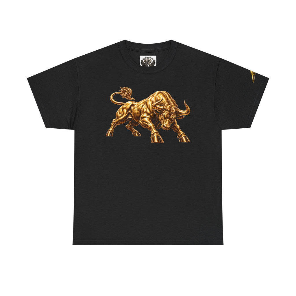 Golden Bull Graphic Tee — Charging Bull Design T-Shirt