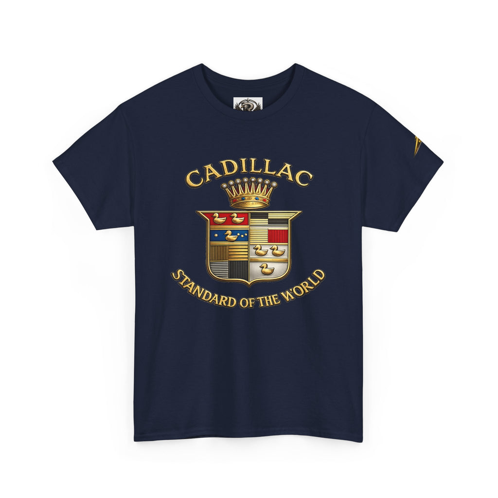 Cadillac Crest T‑Shirt — 'Standard of the World' Vintage Logo Tee