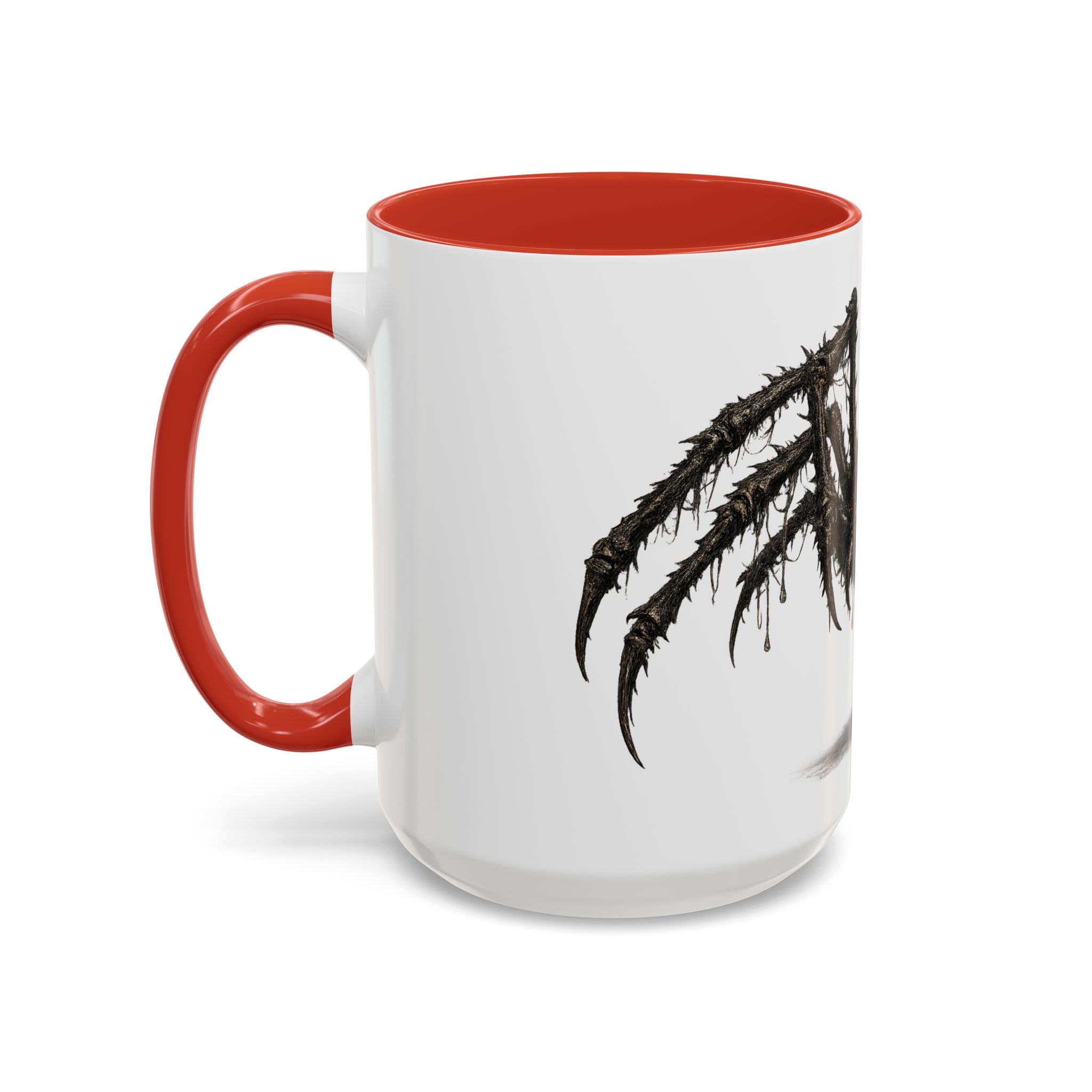Spider Horror Accent Coffee Mug — Creepy Red-Eyed Arachnid Design (11/15oz)