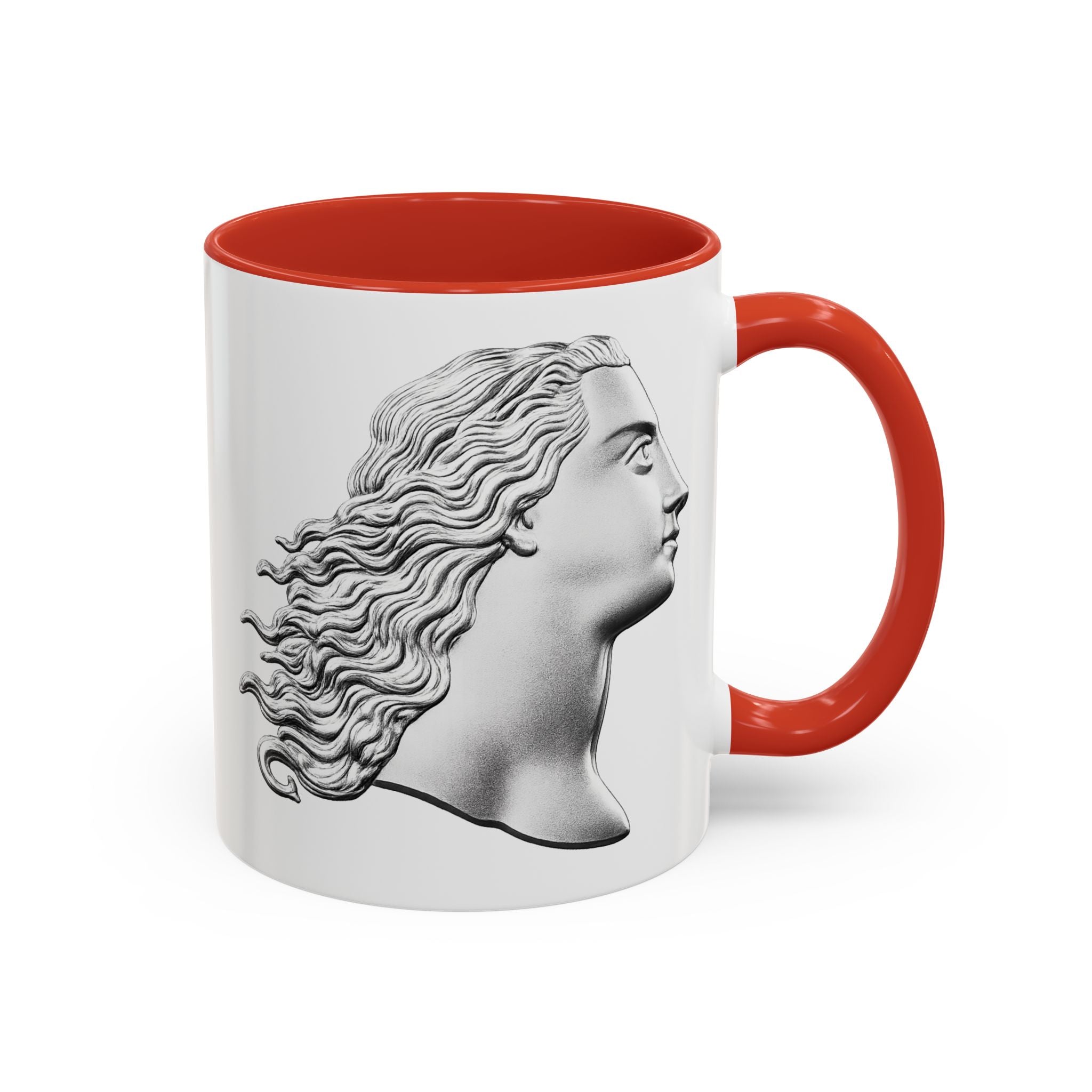 Sculpted Profile Accent Coffee Mug — Classical Bust Design (11/15 oz)