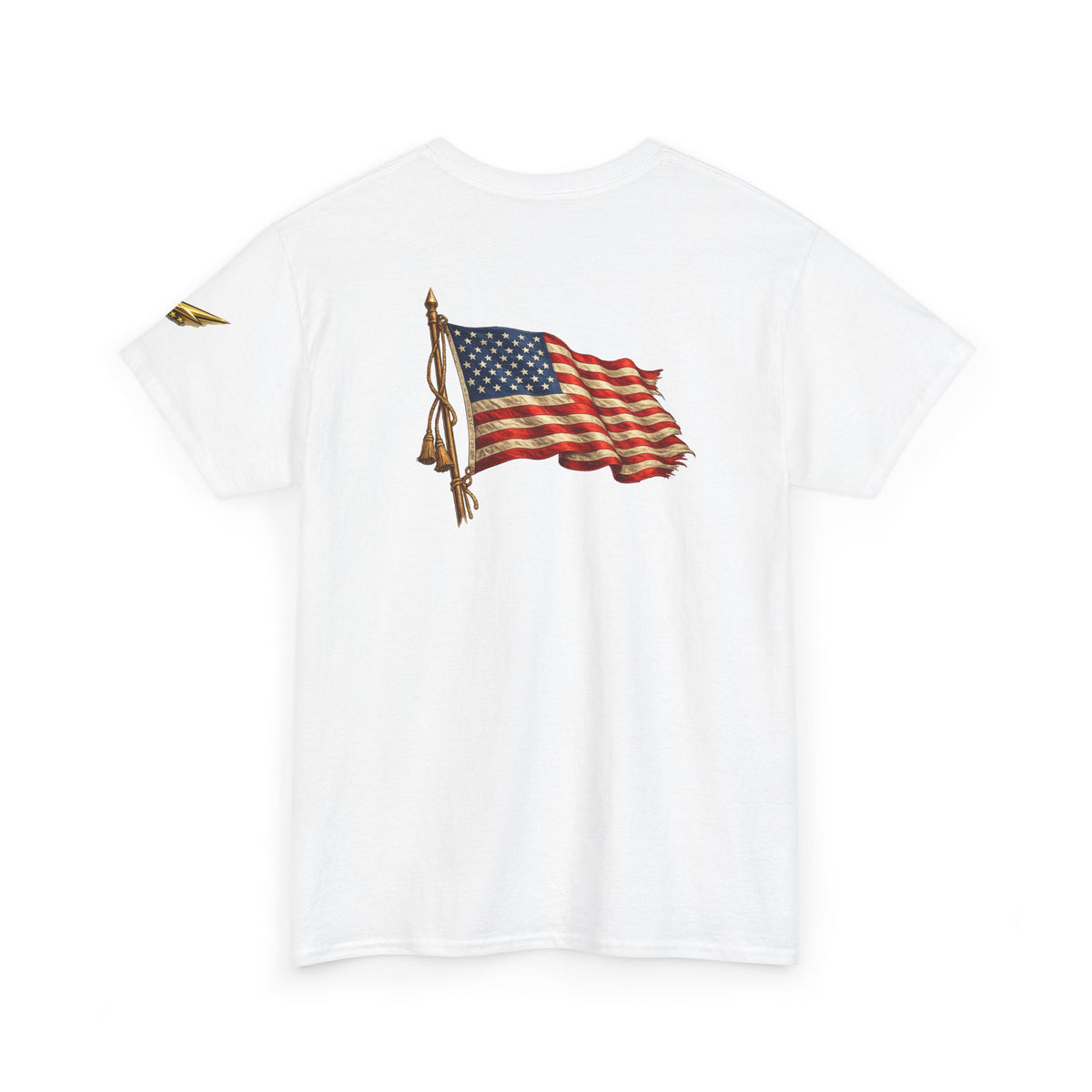 250th Anniversary USA Patriotic T‑Shirt — Revolutionary Soldier & Waving Flag Tee