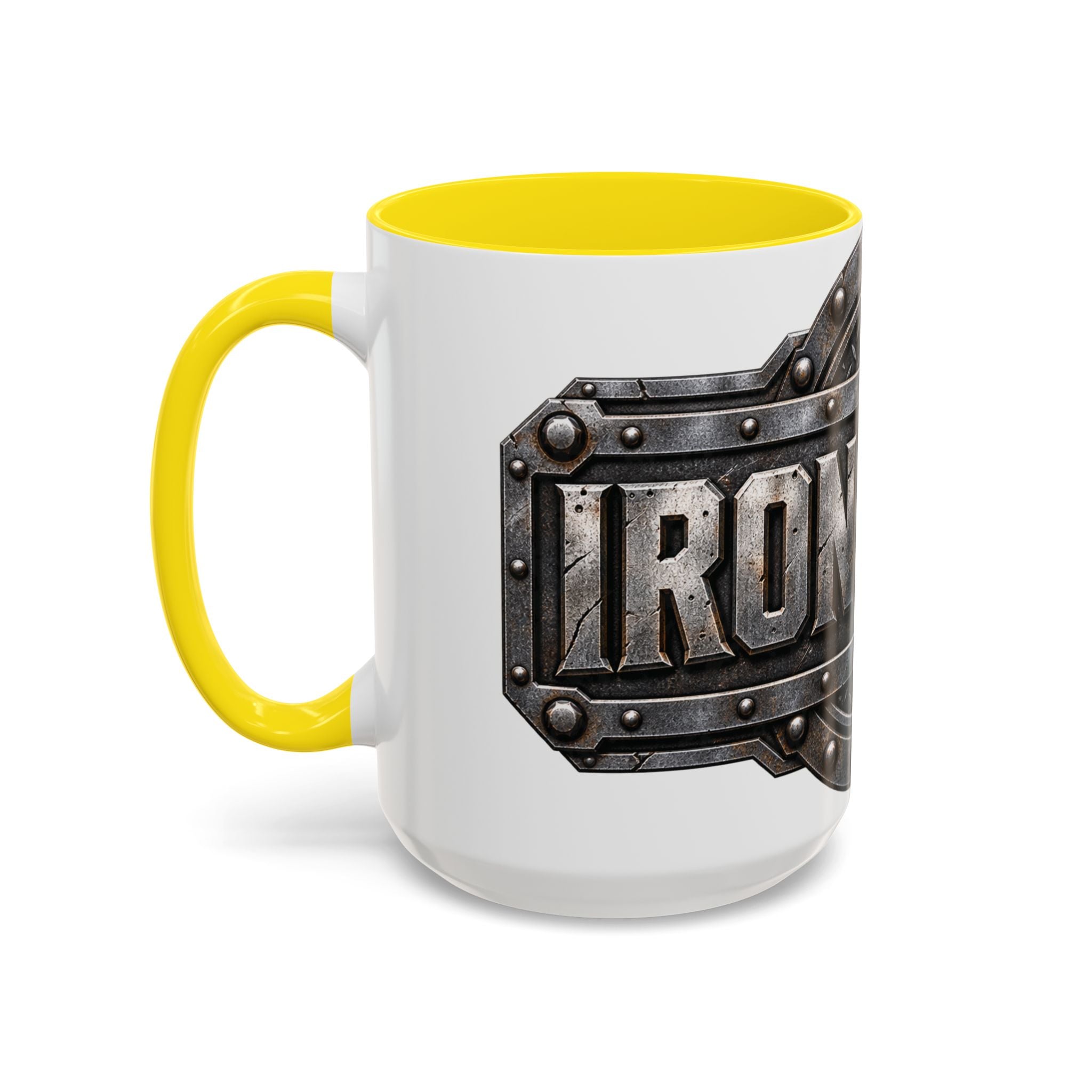 Metal Shield Coffee Mug — 'Iron Clad' Rustic Industrial Accent Mug