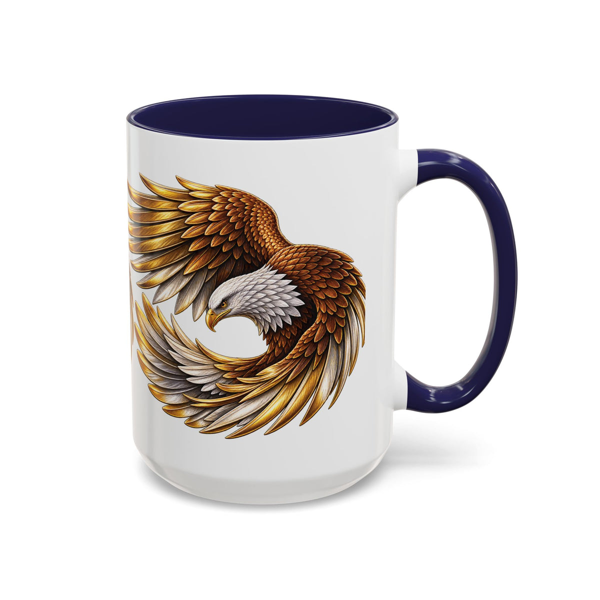 Golden Eagle Coffee Mug — Accent Ceramic Mug with Majestic Eagle Design