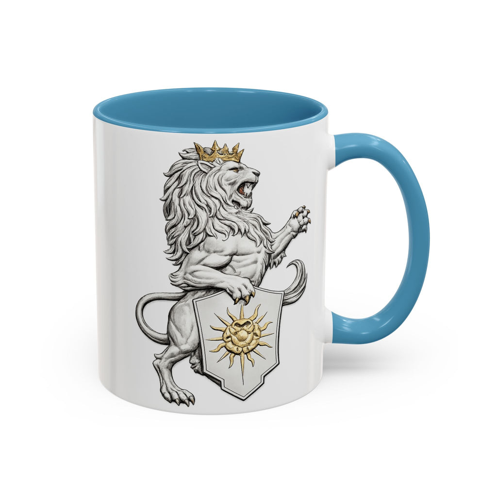 Royal Lion Crest Coffee Mug — Heraldic Crowned Lion Design (11/15oz)
