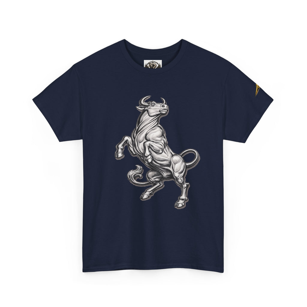 Bull Graphic T-Shirt — Rearing Ox Illustration Tee