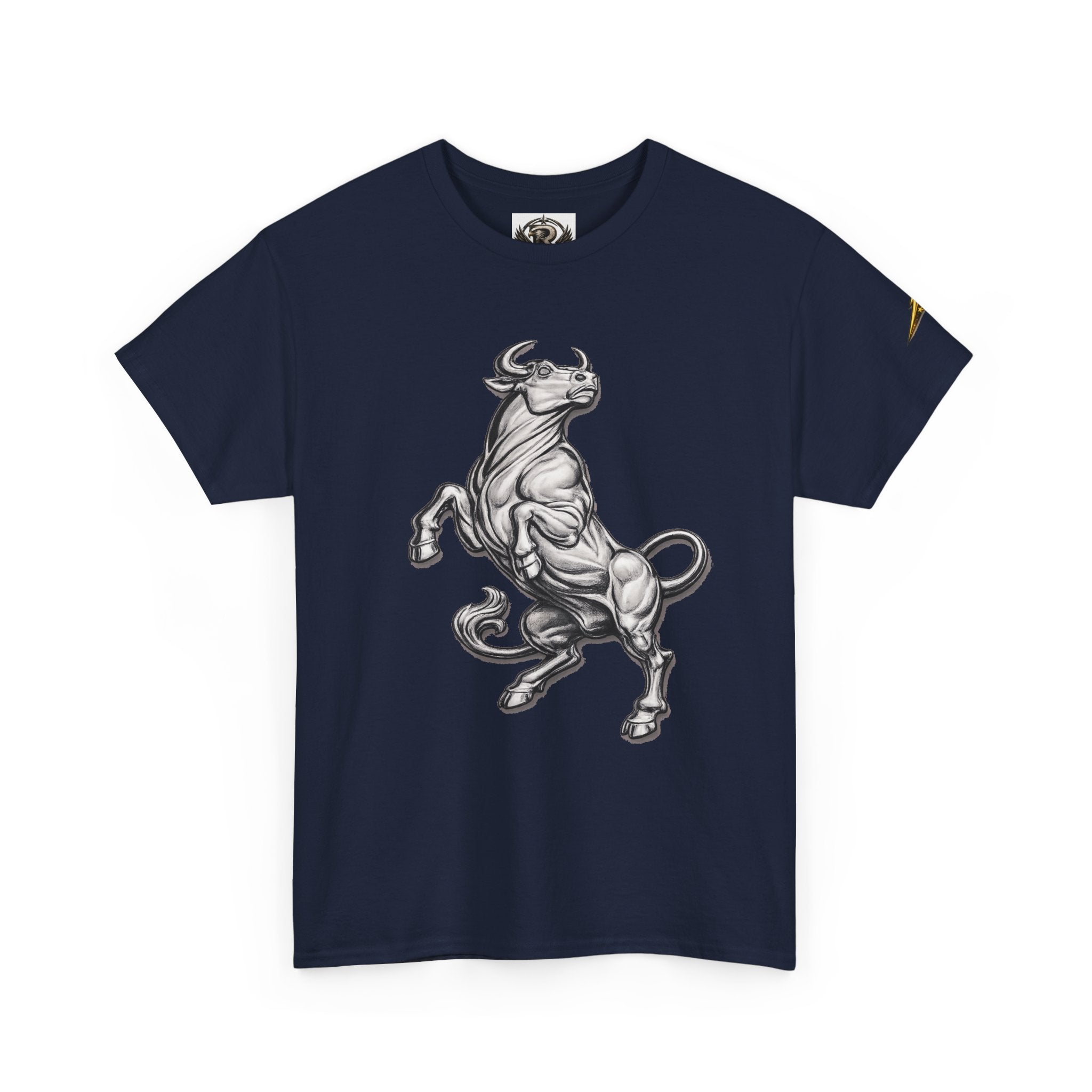 Bull Graphic T-Shirt — Rearing Ox Illustration Tee
