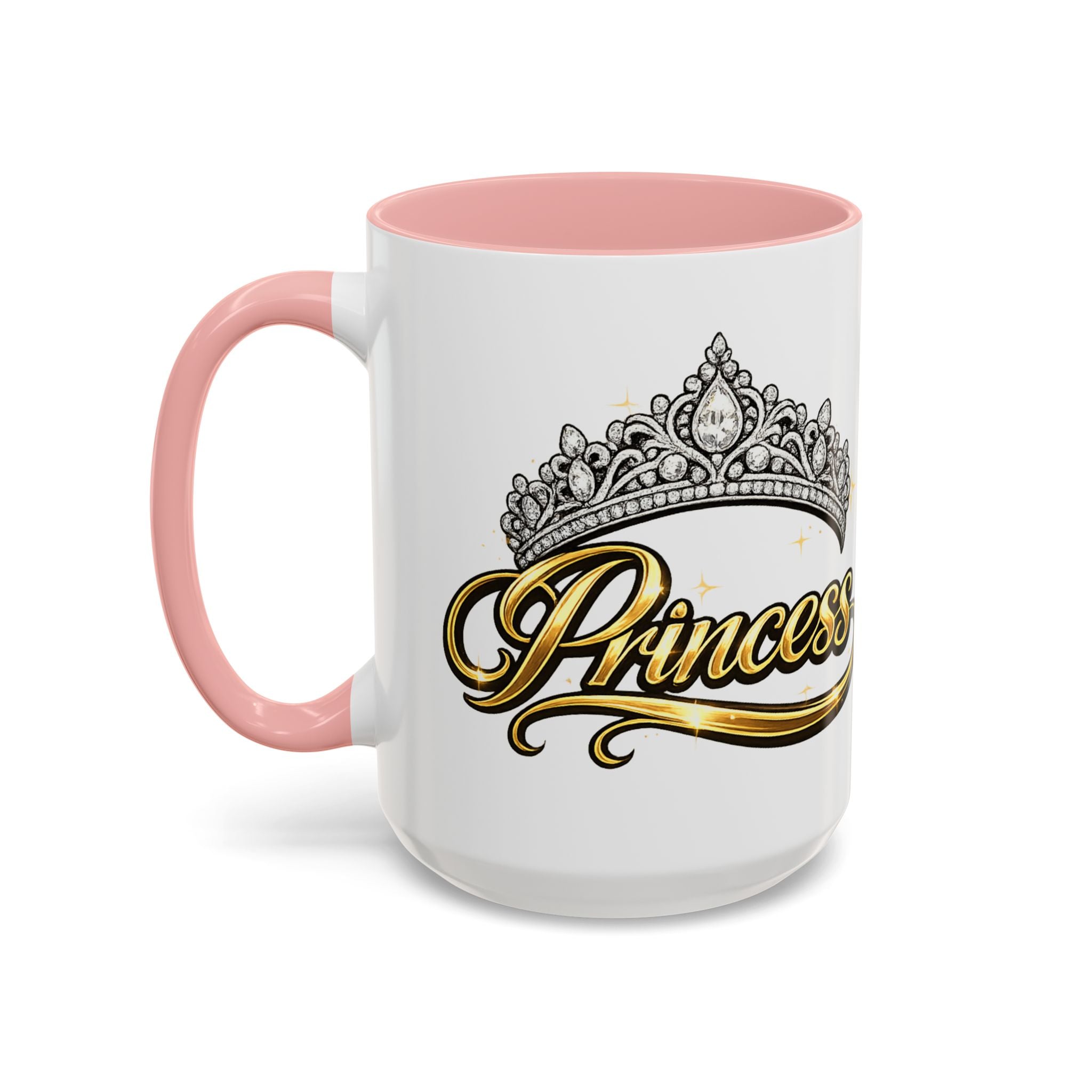 Princess Crown Accent Coffee Mug — Gold Script 11/15oz