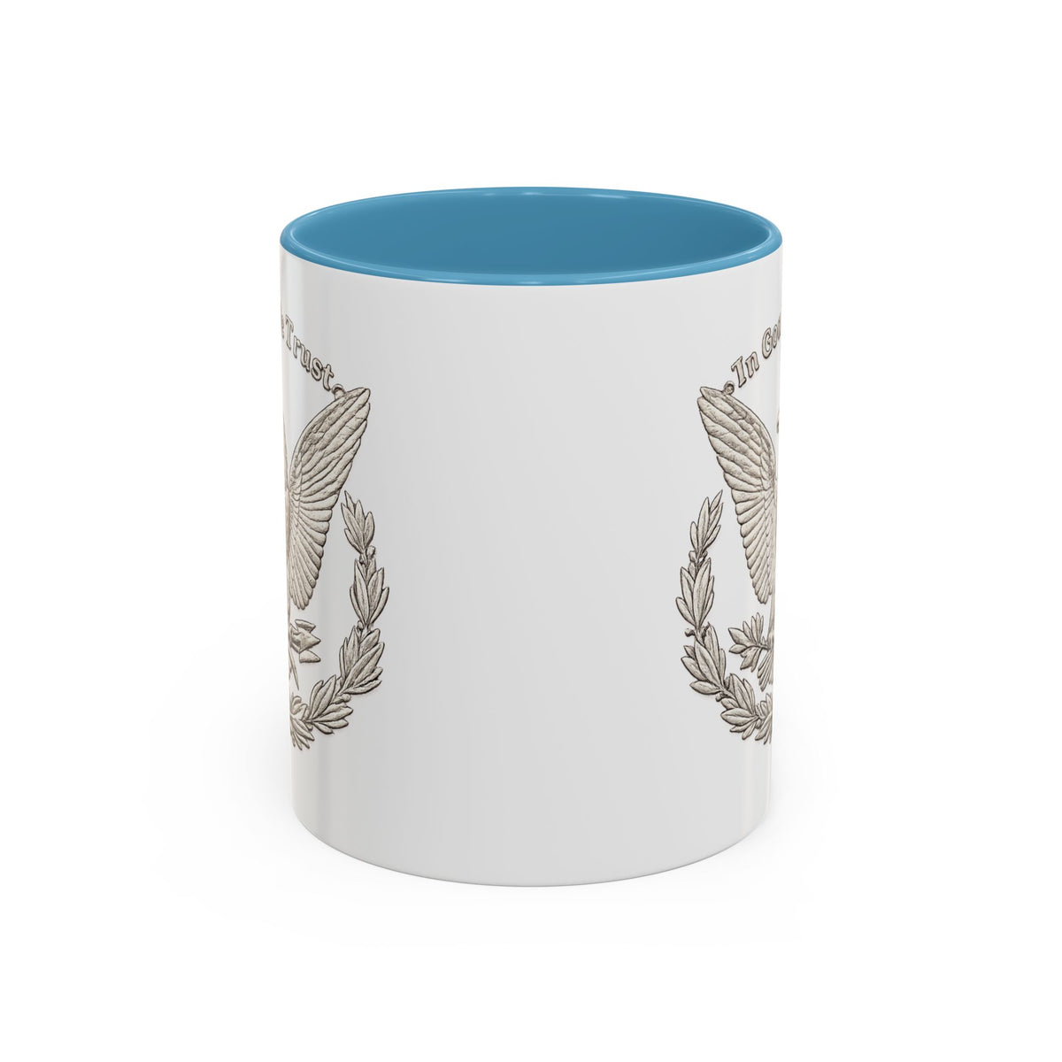 Eagle Emblem Coffee Mug — "In God We Trust" Accent Ceramic Mug (11/15oz)