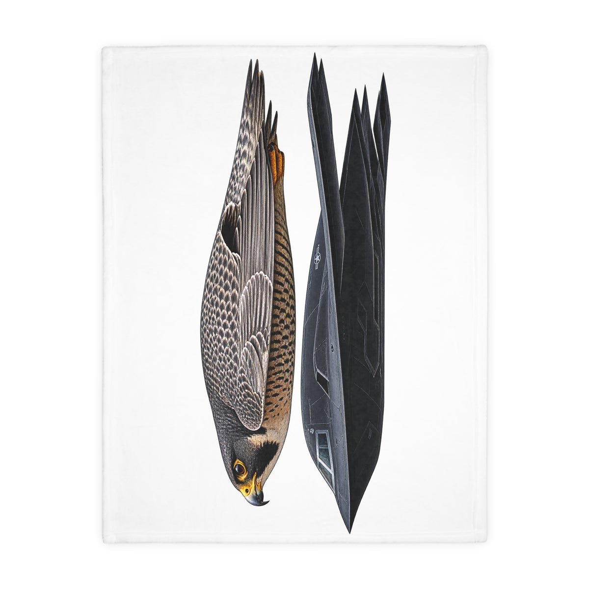 Peregrine Falcon Microfiber Blanket — Two-Sided Velveteen Throw with 'Relentless' Emblem