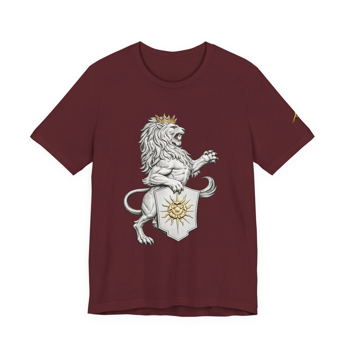 Lion Crest T-Shirt — Regal Sun Shield Graphic Tee