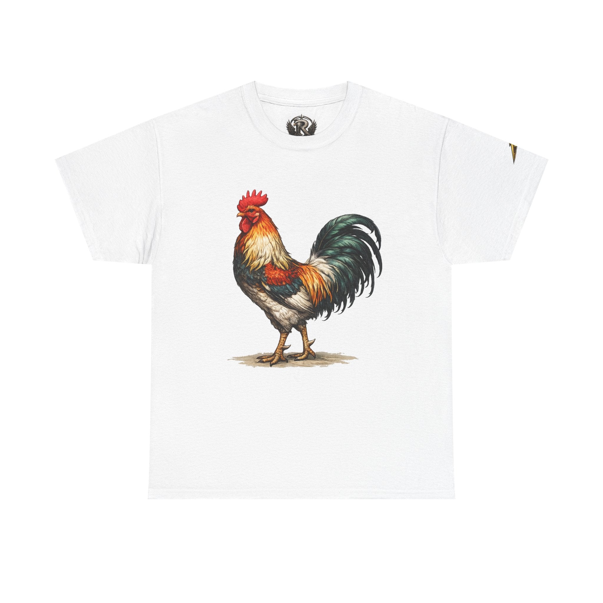 Rooster Illustration T‑Shirt — Vintage Farmyard Rooster Graphic Tee