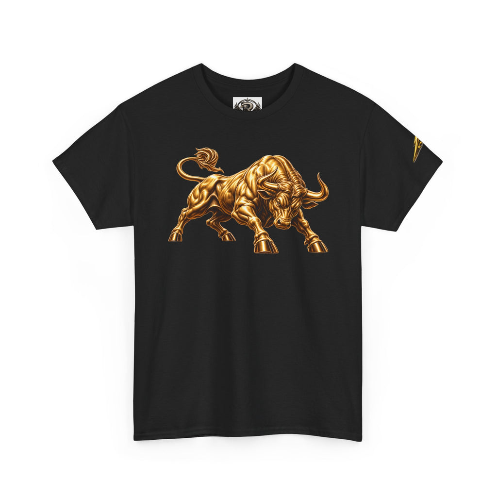 Golden Bull Graphic Tee — Charging Bull Design T-Shirt