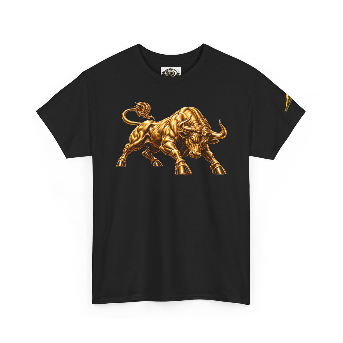 Golden Bull Graphic Tee — Charging Bull Design T-Shirt