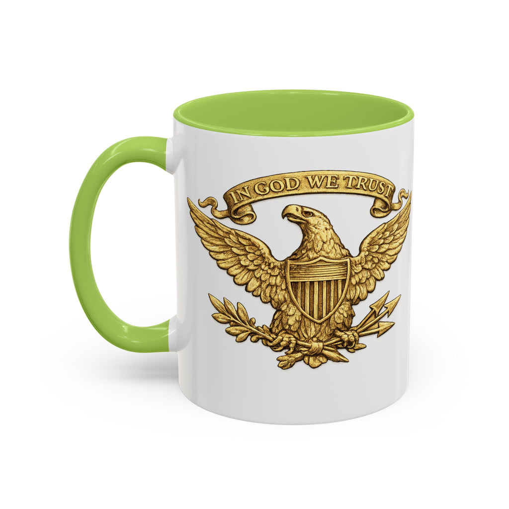 Gold Eagle 'In God We Trust' Accent Coffee Mug — Patriotic 11/15oz